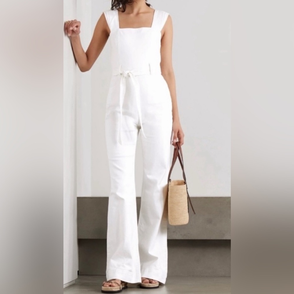 Alice + Olivia White Jean Jumpsuit